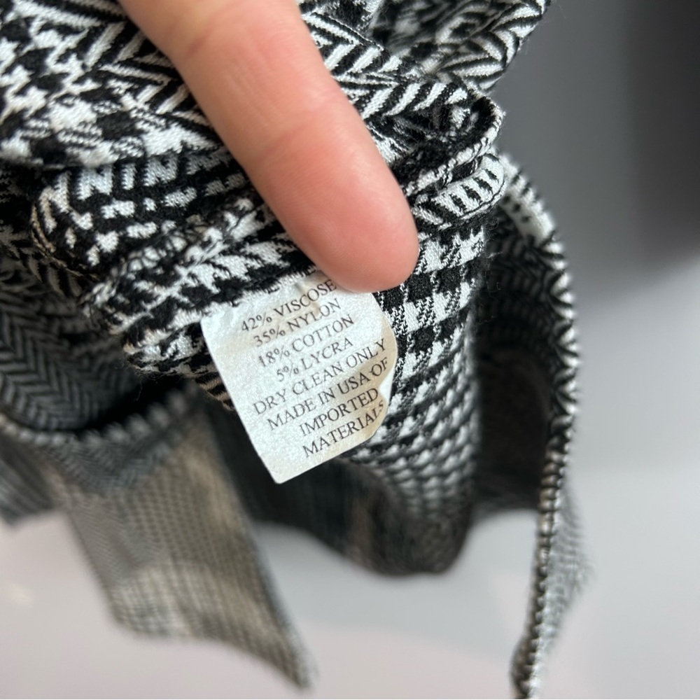 Caroline Rose Black/White Button Front Mixed Print Collared Jacket/Top Medium - Picture 9 of 10